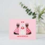 Carte Postale Joyeux Valentines Day Chiens Dobermann (Debout devant)