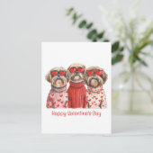 Carte Postale Joyeux Valentines Day Chih Tzu Chiens (Debout devant)