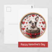 Carte Postale Joyeux Valentines Day French Bulldog (Devant / Derrière)