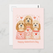 Carte Postale Joyeux Valentines Day Goldendoodle Dogs (Devant / Derrière)