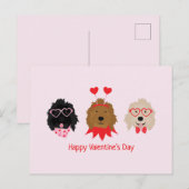 Carte Postale Joyeux Valentines Day Mini Goldendoodle Chiens (Devant / Derrière)