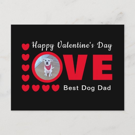 Carte Postale Joyeux Valentines Jour Chien Papa Coeurs Amoureux  (Devant)