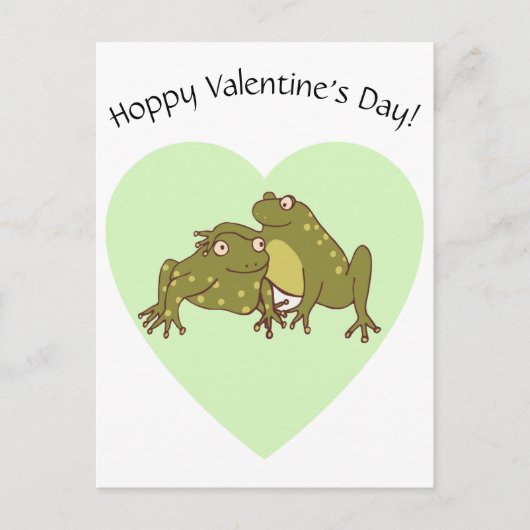 Carte Postale Joyeux Valentines Jour Funny Grenouilles Hoppy en (Devant)