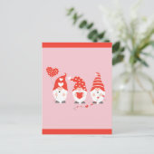 Carte Postale Joyeux Valentines Jour Gnomes Rouge (Debout devant)