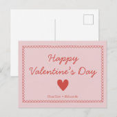 Carte Postale Joyeux Valentines Jour Nom personnalisé (Devant / Derrière)