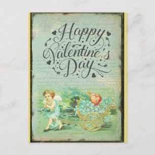 Carte Postale Joyeux Valentines Jour vintage Angel victorien