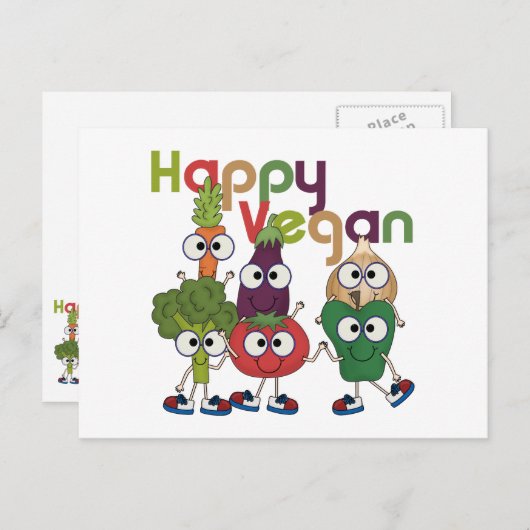 Carte Postale Joyeux Vegan (Devant / Derrière)
