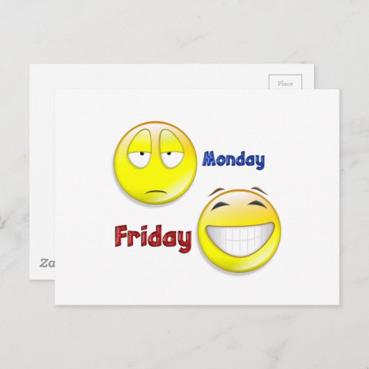 Carte Postale Joyeux vendredi visage (Devant / Derrière)