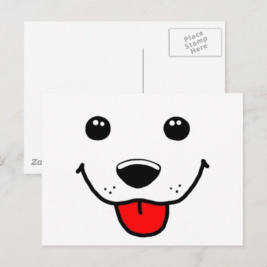 Carte Postale Joyeux visage de chiot (Devant / Derrière)