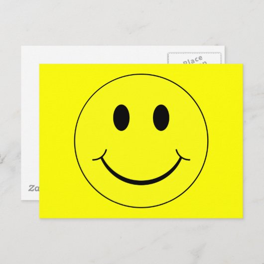 Carte Postale Joyeux visage jaune (Devant / Derrière)