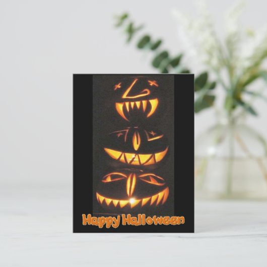 Carte Postale Joyeux visages Jack o'Lantern (Debout devant)