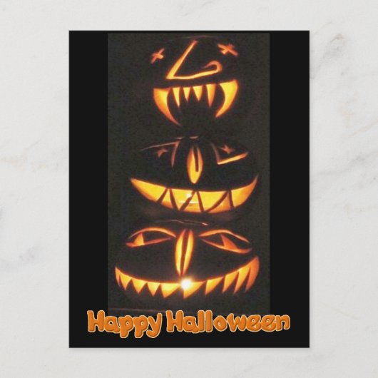 Carte Postale Joyeux visages Jack o'Lantern (Devant)