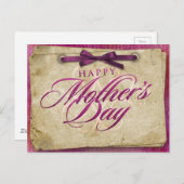 Carte Postale Joyeux voeux de la Fête des Mères (Devant / Derrière)