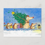 Carte postale Joyeux Winter Holidays de N. Janes<br><div class="desc">Envoyez à vos amis et à votre famille cette jolie carte de Noël de hérisson pour leur souhaiter un Joyeux Noël.</div>