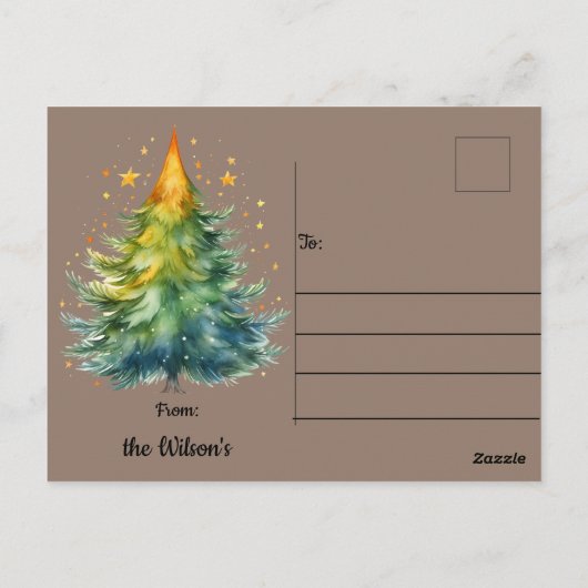 Carte Postale Joyeux Woof-mas Chien présente Noël de Noël de Cha (Dos)