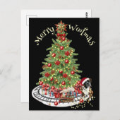 Carte Postale Joyeux Woofmas Chien Conception - Boxe (Devant / Derrière)