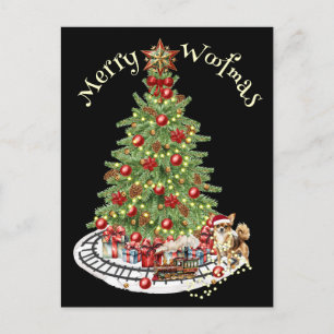 Carte Postale Joyeux Woofmas Design de Chien - Chihuahua