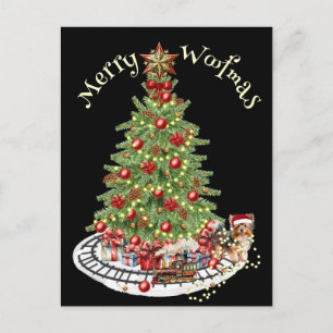 Carte Postale Joyeux Woofmas Design de Chien- Yorkie