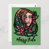 Carte Postale Joyeux Yule Pagan Bénédictions de vacances (Devant / Derrière)