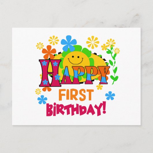 Carte Postale Joyful First Birthday T-shirts et cadeaux (Devant)