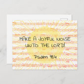 Carte Postale Joyful Noise Psalm 98:4 Christian Scripture Verse (Devant / Derrière)