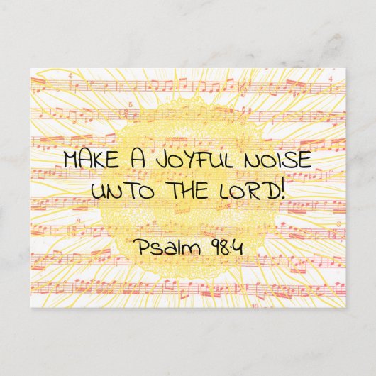 Carte Postale Joyful Noise Psalm 98:4 Christian Scripture Verse (Devant)