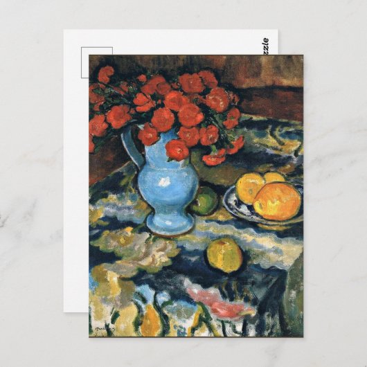 Carte Postale Jozef Pankiewicz, Still Life with Blue Vase, (Devant / Derrière)