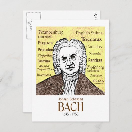 Carte postale JS Bach (Devant / Derrière)
