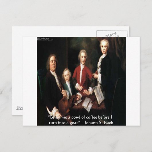 Carte Postale JS Bach Graphic & Funny Coffee Quota Toxiques & Ca (Devant / Derrière)
