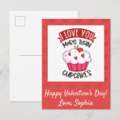 Carte Postale J'T'aime Plus Que Les Cupcakes (Devant / Derrière)