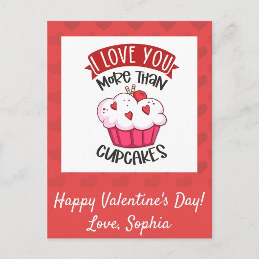 Carte Postale J'T'aime Plus Que Les Cupcakes (Devant)