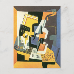 Carte Postale Juan Gris - Violon et verre