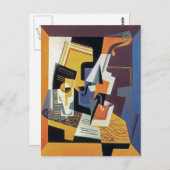 Carte Postale Juan Gris - Violon et verre - Art Abstrait (Devant / Derrière)
