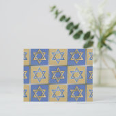 Carte Postale Judaica Star de David Metal Gold Blue (Debout devant)