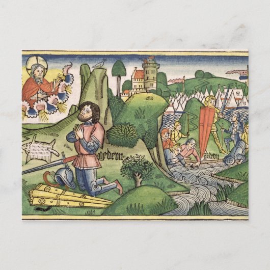 Carte Postale Judges 6 36 Gideon puts out the fleece, from the ' (Devant)