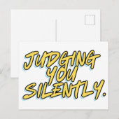 CARTE POSTALE JUDGING YOU SILENTLY (Devant / Derrière)