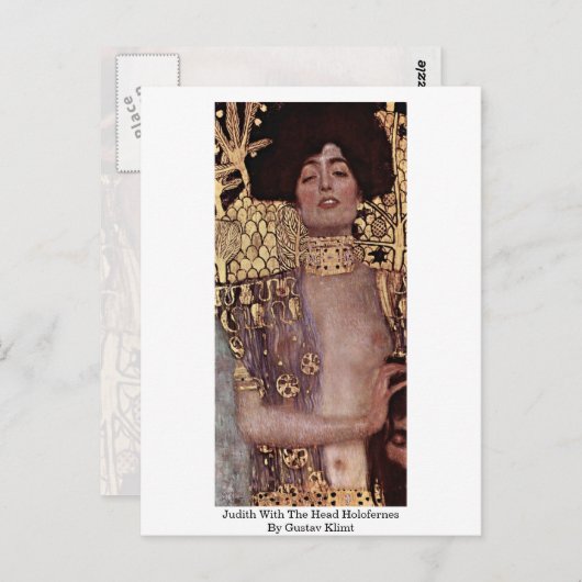 Carte Postale Judith avec la tête d'Holoferne par Gustav Klimt (Devant / Derrière)