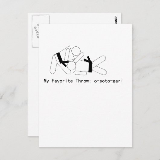 Carte Postale Judo My Fav Thon Osoto Gari (Devant / Derrière)