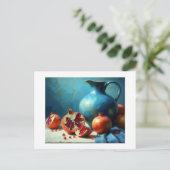 Carte Postale Jug bleu et grenades, (Debout devant)