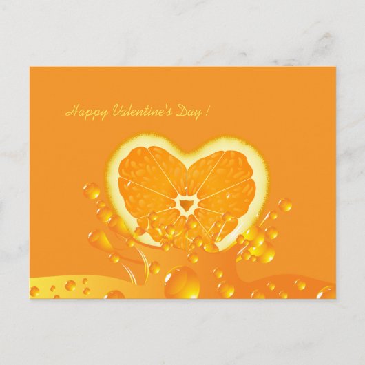 Carte postale Juicy Orange Heart Valentine's Day (Devant)