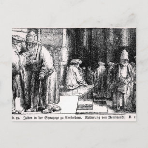 Carte Postale Juifs dans la synagogue à Amsterdam