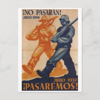 Carte Postale Juillet 1937. Nous allons passer l'affiche Propaga