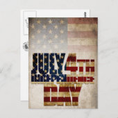 Carte Postale Juillet 4 Jour de l'Indépendance Conception du dra (Devant / Derrière)