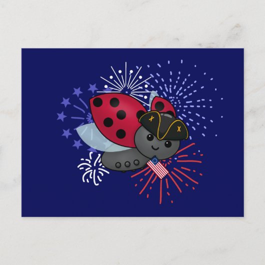 Carte Postale Juillet 4 Minuteman Ladybug (Devant)