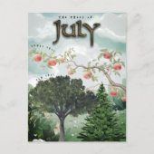 Carte Postale Juillet Mois Arbres Fir Pomme Elm (Devant)