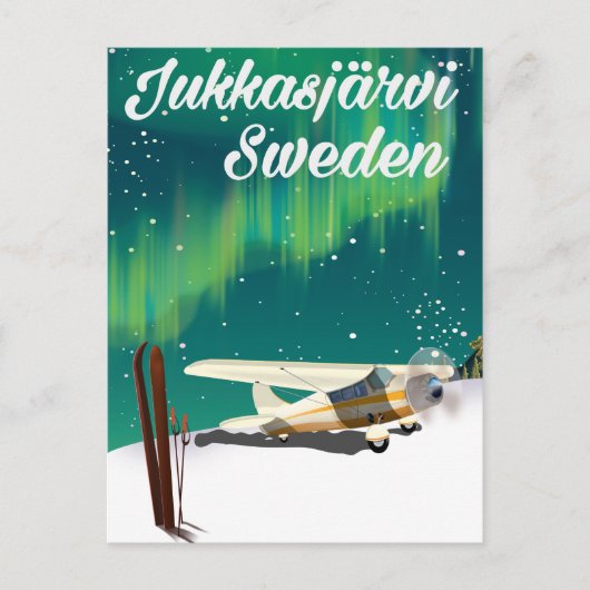 Carte Postale Jukkasjärvi Suède Horloge de vacances (Devant)