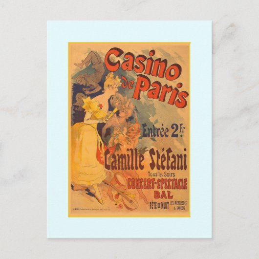 Carte Postale Jules Chéret, publicité, 1891 (Devant)