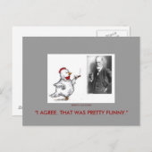 Carte Postale Julia Chicken et Sigmund Freud face off (Devant / Derrière)