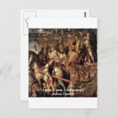 Carte Postale Julius César "J'ai conquis" Citation Cadeaux & Tee (Devant / Derrière)