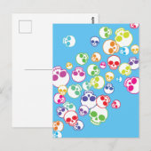 Carte Postale Jumble De Crânes Colorés (Devant / Derrière)